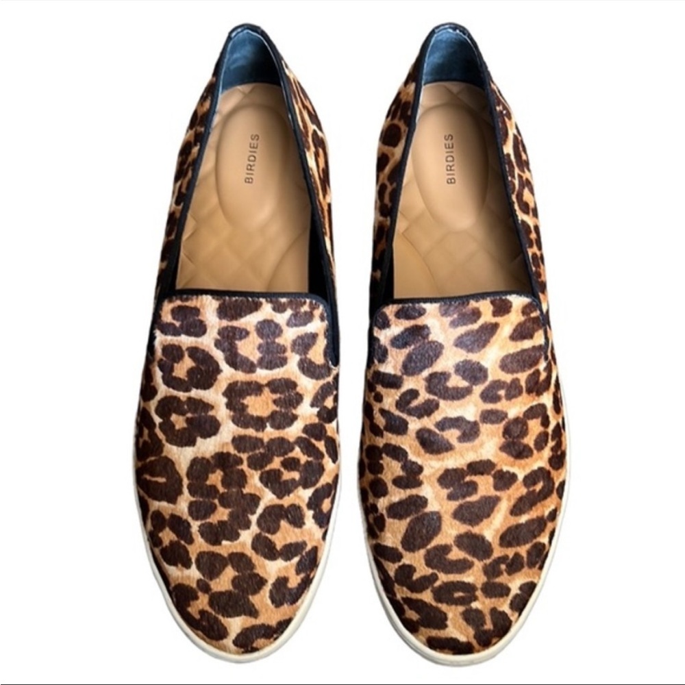 Birdies- The Swift Leopard Calf Print Slide On Fa… - image 1